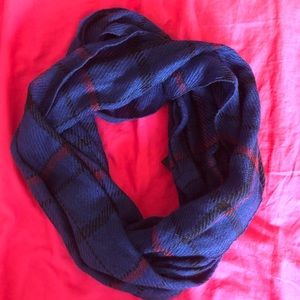 Pretty Blue and Red Plaid Infinity Scarf